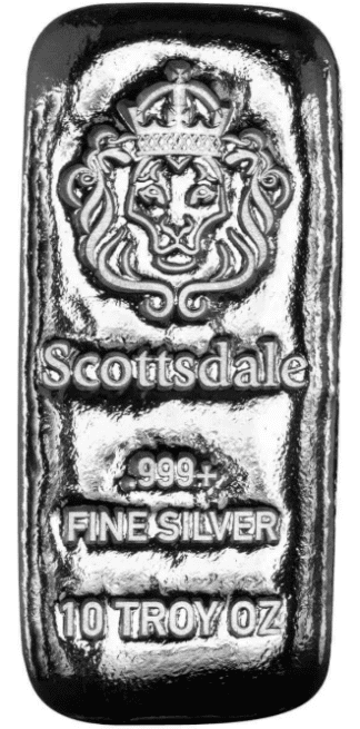 Scottsdale Mint "Chunky" 10 oz Silver Cast Bar
