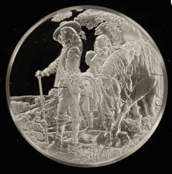 Portrait de Charles ler d’Angleterre Sterling Silver Round Franklin Mint - Image 3