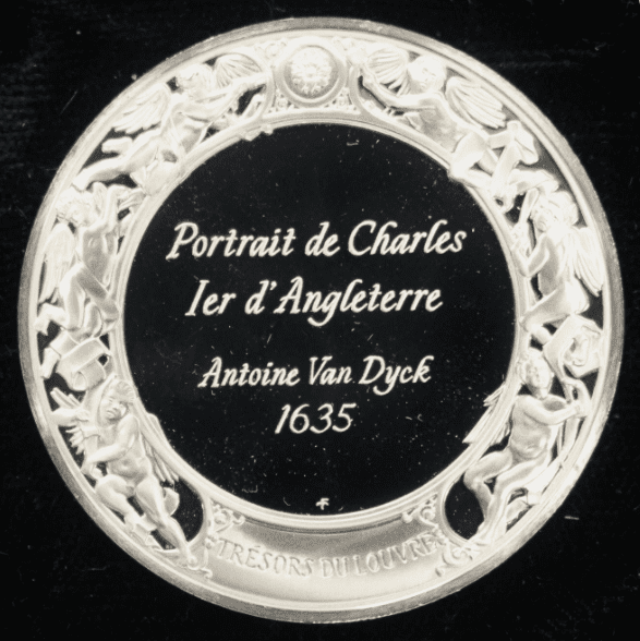Portrait de Charles ler d’Angleterre Sterling Silver Round Franklin Mint - Image 4