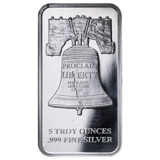 5 oz SD Bullion Proclaim Liberty Silver Bar ( Slight Toning)