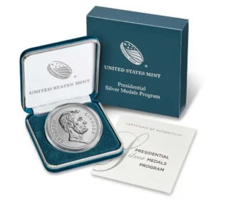 Abraham Lincoln Presidential Silver Medal 1oz .999 w/ Box and COA