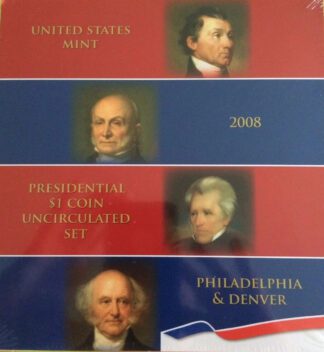2008 P & D Presidential Dollar UNC 8 Coin Set