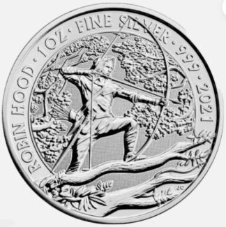 1 oz 2021 Great Britain Myths and Legends - Robin Hood Silver Coin( Nice Patina)