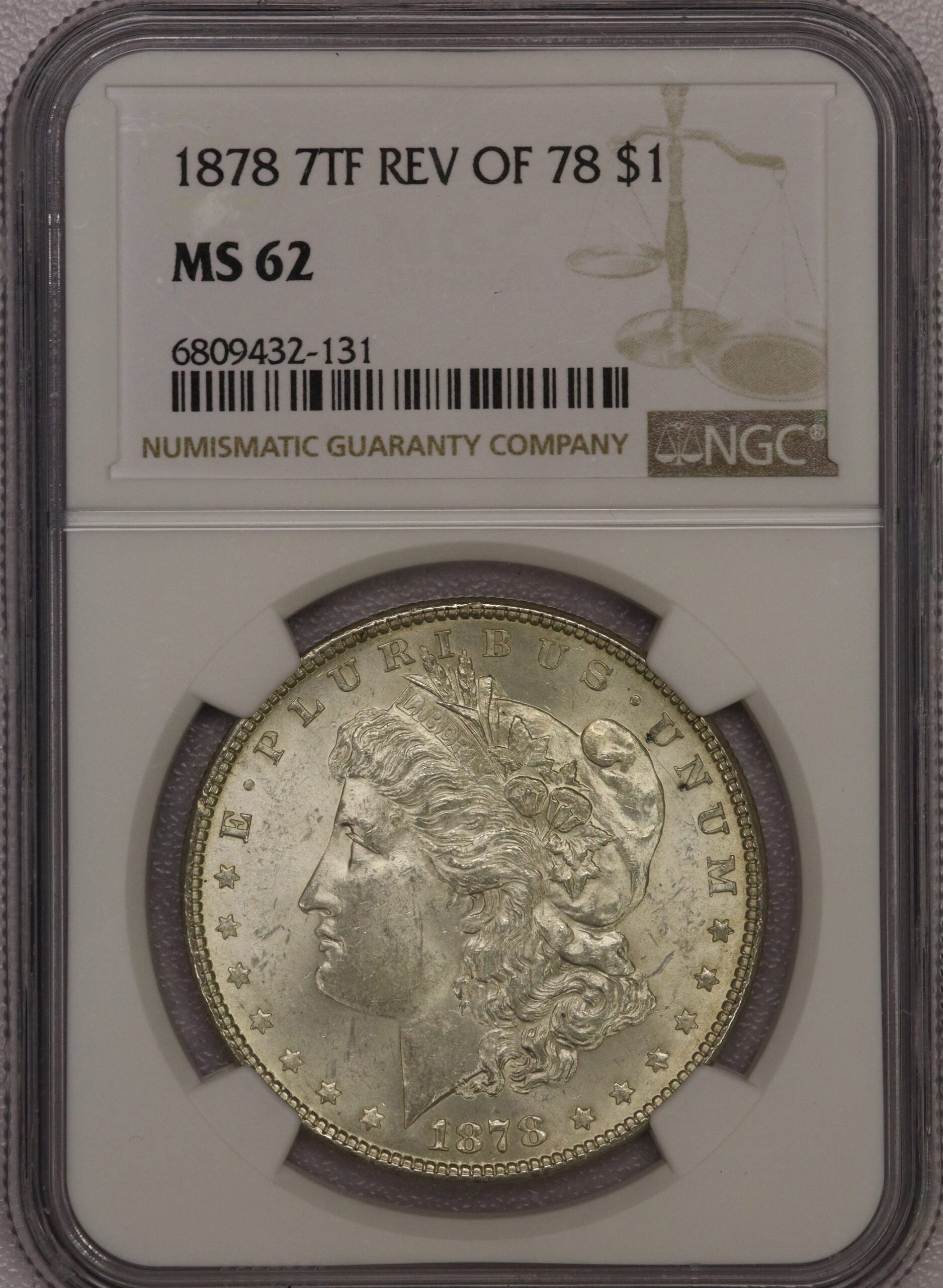 1878 Morgan Dollar 7TF REV Of 78 NGC MS62 – Portsmouth Coin
