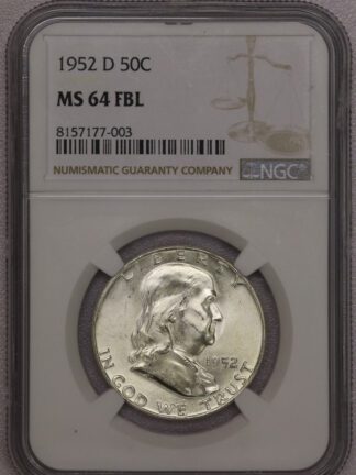 1952-D Franklin Half Dollar NGC MS64 FBL (#-003)