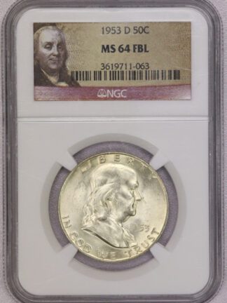 1953-D Franklin Half Dollar NGC MS64 FBL (#-063)