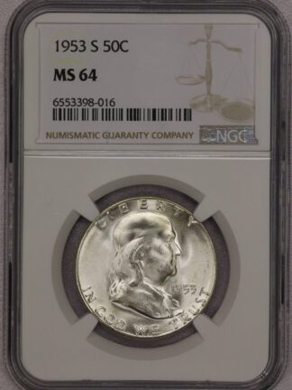 1953-S Franklin Half Dollar NGC MS64