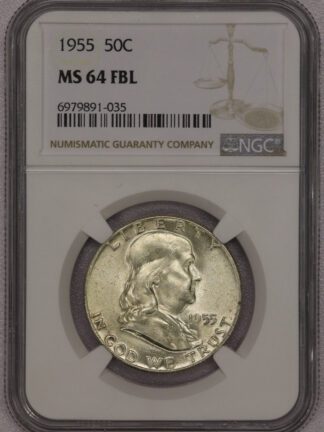 1955 Franklin Half Dollar NGC MS64 FBL (#-035)