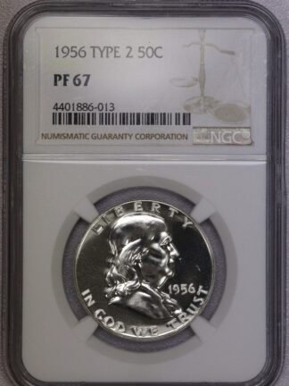 1956 Proof Type 2 Franklin Half Dollar NGC PF67 (#-013)