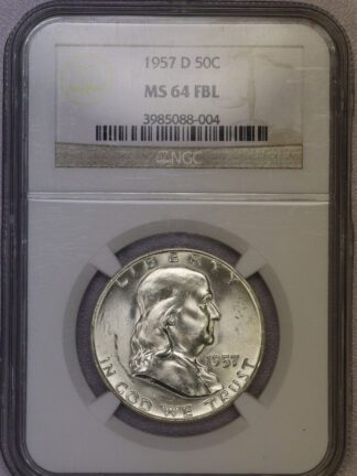 1957-D Franklin Half Dollar NGC MS64 FBL (#-004)