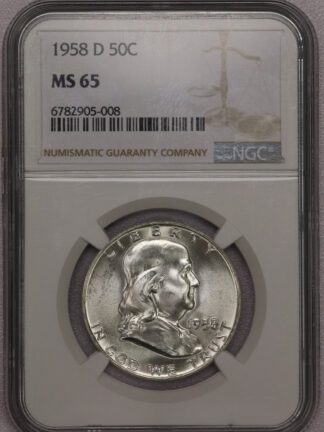 1958-D Franklin Half Dollar NGC MS65 (#-008)