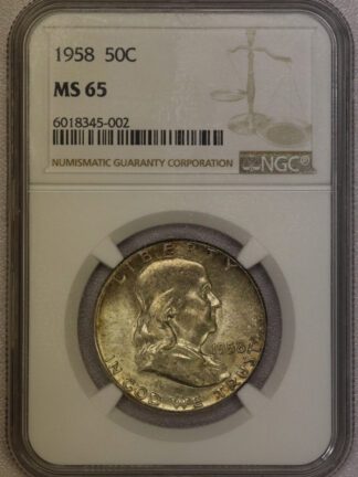 Auction- 1958 MS65 Franklin Half Dollar NGC Toned