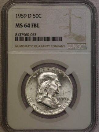 1959-D Franklin Half Dollar NGC MS64 FBL (#-053)