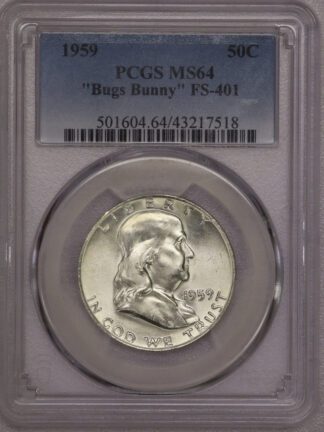 1959 Franklin Half Dollar PCGS MS64 "Bugs Bunny" FS-401 (#-7518)