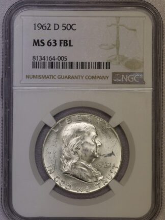 1962-D Franklin Half Dollar NGC MS63 FBL (#-005)