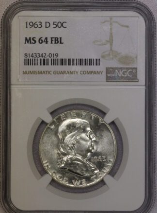 1963-D Franklin Half Dollar NGC MS64 FBL (#-019)
