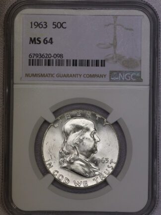 1963 Franklin Half Dollar NGC MS64 (#-098)