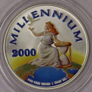 Auction- 2000 Republic of Liberia 20 Dollars Millennium .999 1oz Fine Silver Round