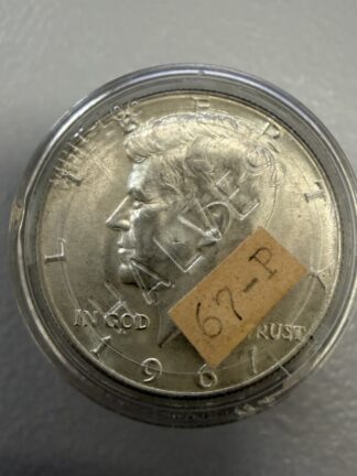 1967 Kennedy Half Dollar Uncirculated Roll of 20 Coins
