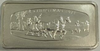 Auction- 1971 Sterling Silver 1000 Grains Christmas Bar (2 oz)