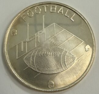 Auction- 1 ounce .999 Fine Silver Football Art Round (Light Toning)
