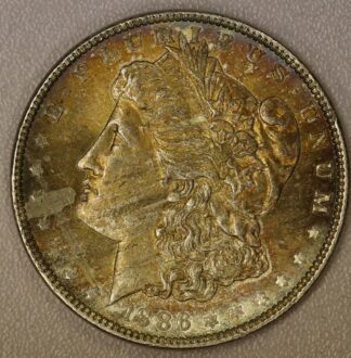 Auction-1886 Morgan Dollar, Toned