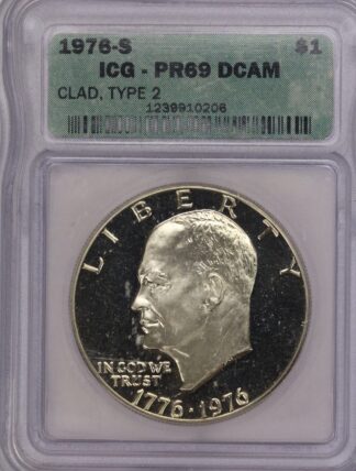 AUCTION-   1976-S Eisenhower Clad Type 2 Dollar IGC PR69 DCAM