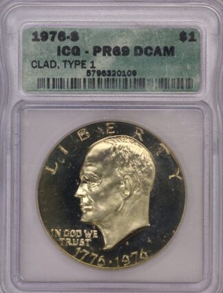 AUCTION-  1976-S Eisenhower Clad Type 1 Dollar IGC PR69 DCAM
