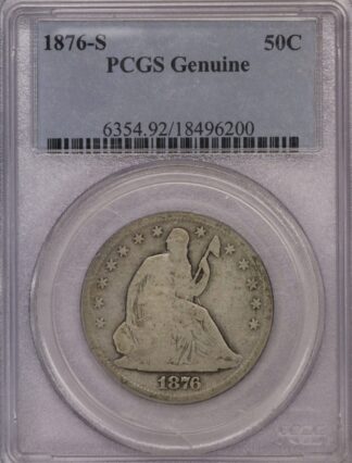 AUCTION-   1876-S Seated Liberty Half Dollar PCGS Genuine