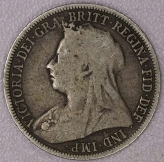 AUCTION-  1897 Great Britain Victoria Shilling .925 Silver