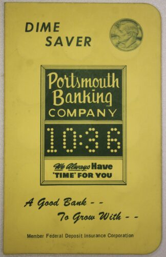 AUCTION-  1964 Dime Saver Portsmouth Banking Company $3.00 Face Value Silver Roosevelt Dimes
