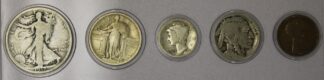 AUCTION-   1917 Year Set Five Coins Includes Type One Standing Quarter