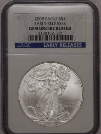 2008 American Silver Eagle NGC Early Releases Gem Uncirculated