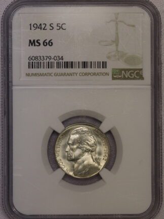 1942-S Jefferson Nickel NGC MS66