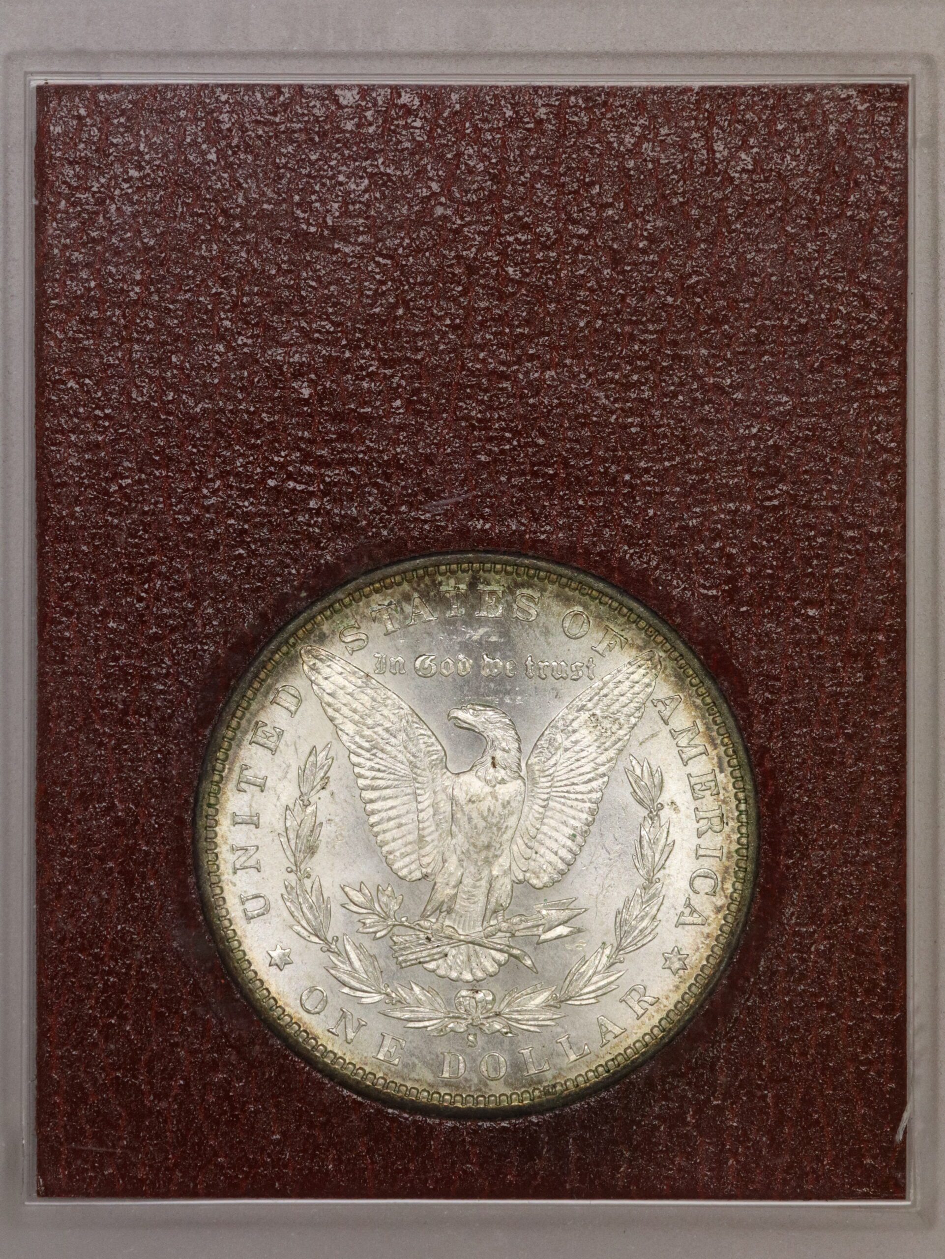 Auction-1881-S Morgan Dollar "Mint State 65 Paramount International" Weak Print on Case - Image 2