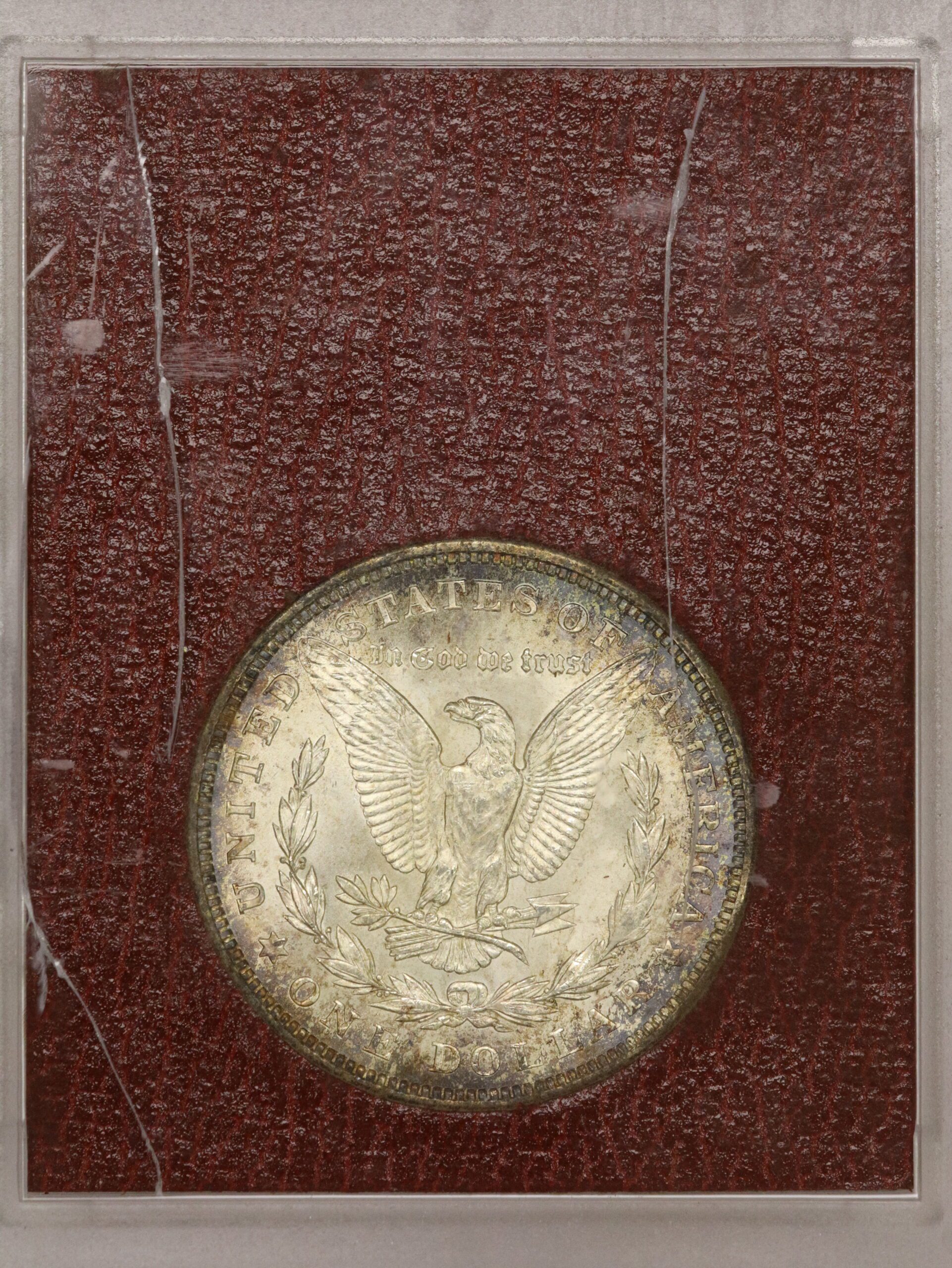 Auction-1921 Morgan Dollar "Mint State 65 Paramount International" Cracked Case on Reverse - Image 2