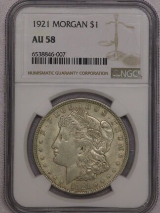 1921 Morgan Dollar NGC AU58