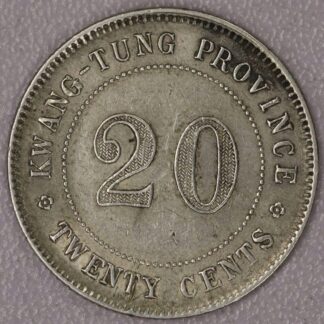 1914 (Year 3) China Kwangtung Province 20 Cents Silver Coin