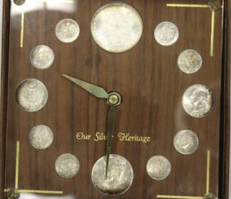 AUCTION-   1885-O Morgan & 1964 Silver Coins in a Clock