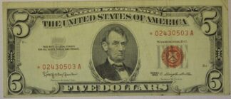 AUCTION-  1963 Five Dollar United States Note (Red Seal) STAR NOTE Circulated