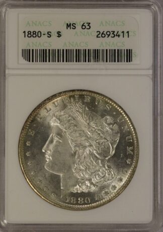1880-S Morgan Dollar ANACS MS63