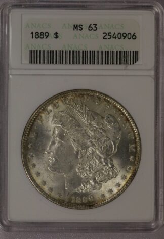 1889 Morgan Dollar ANACS MS63