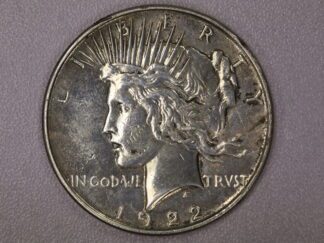 Auction- 1922 Peace Dollar Damaged and Polished