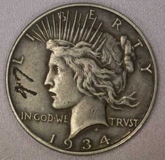 Auction-1934-D Peace Dollar, Damaged