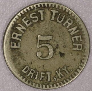 Coal Scrip R7 Ernest Turner for Stallard Elkhorn Coal Co. Drift Kentucky Johnson County Five Cents