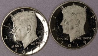 2017-S & 2019-S Clad Proof Kennedy Half Dollars