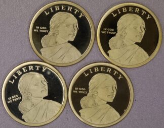 2021-S, 2022-S, 2023-S & 2024-S Proof Sacagawea Dollar Coins
