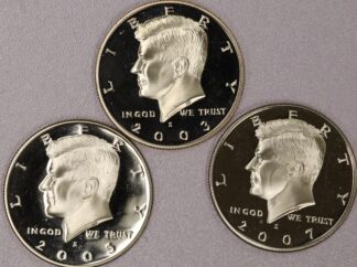 2003-S, 2005-S & 2007-S Proof Clad Kennedy Half Dollars