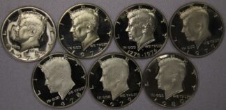 1973-S, 1974-S, 1976-S, 1977-S, 1978-S, 1979-S & 1980-S Proof Kennedy Half Dollars