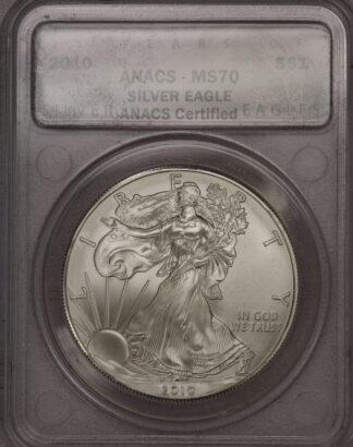 2010 American Silver Eagle ANACS MS70